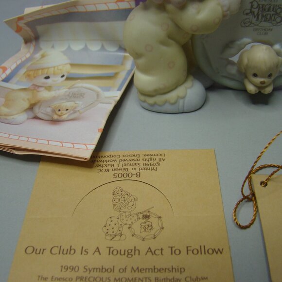 Pair of Precious Moments Symbol of Membership 1990 & 1991 B-0005 & B-0006 Enesco - Picture 5 of 16